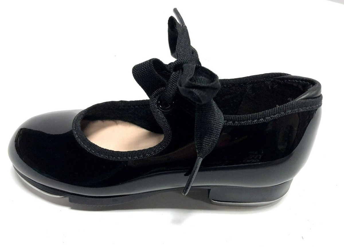 Capezio Jr Tyette Black Patent Dance Shoes Toddler Girl's Size 9M