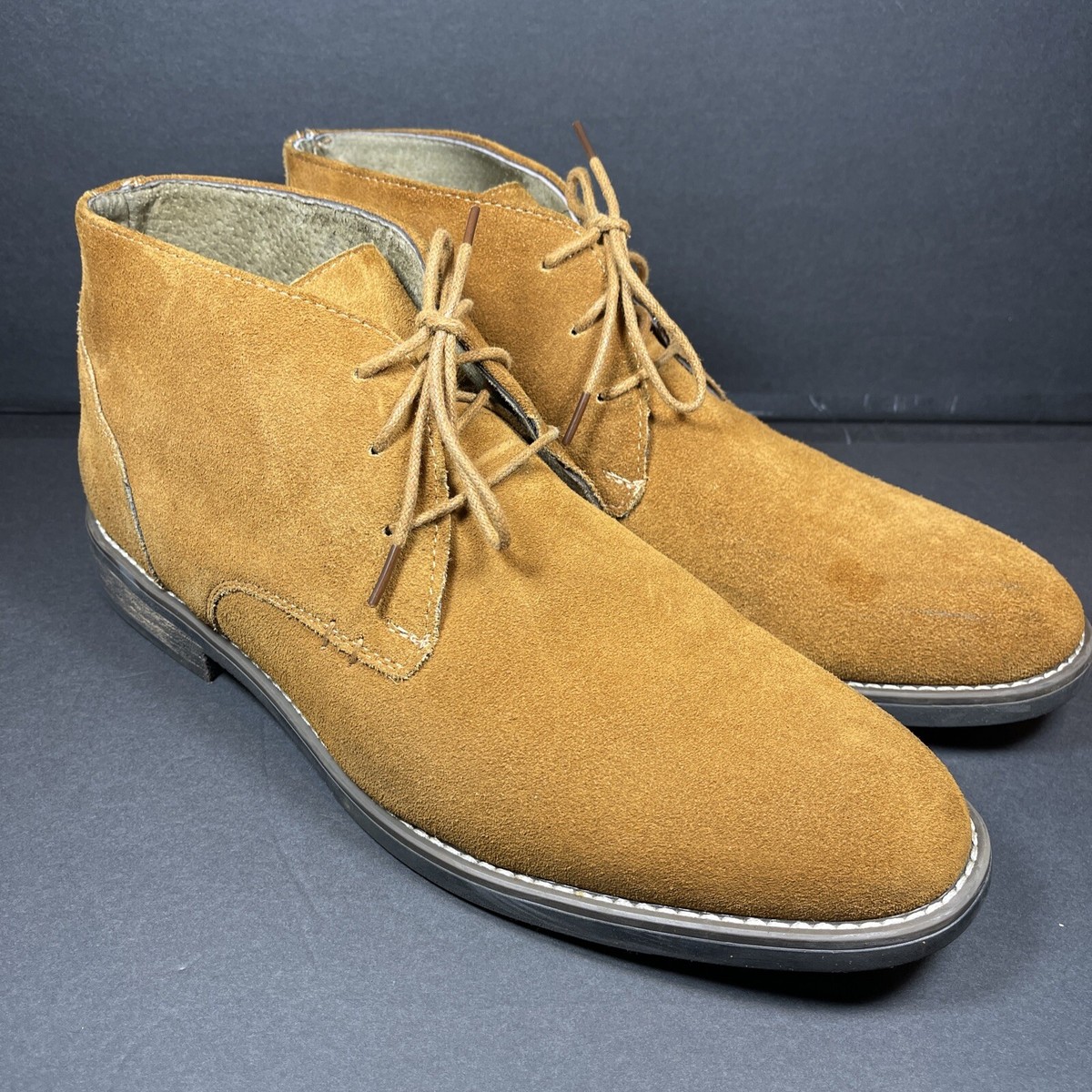 Bruno Marc Mens Chukka Boots Urban-01 Lace Up Suede Brown Size 13