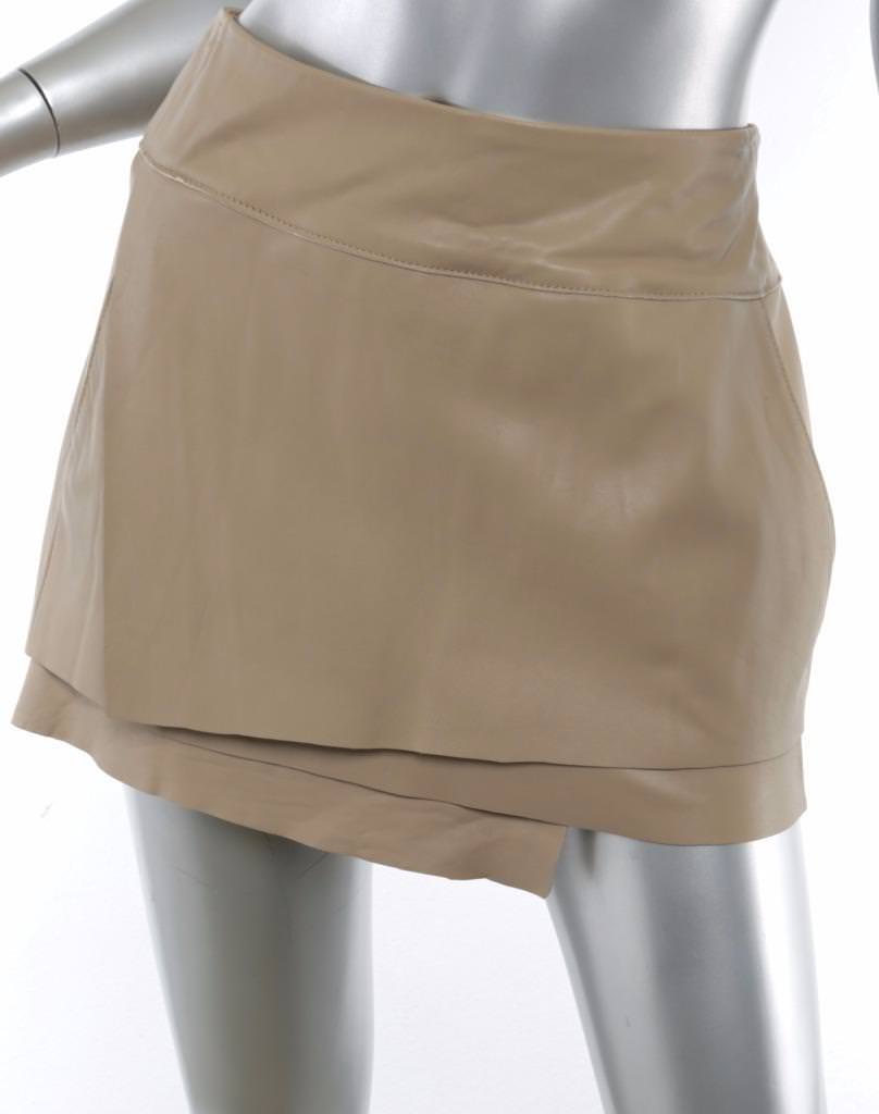 Jupe Asymétrique Helmut Lang - Taille 2 - Blanc Et Multicolore Mousseline Et Cuir - Occasion Très Bon état