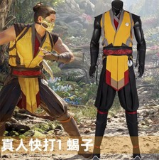 Game Mortal Kombat 1 Scorpion Halloween Costume Outfits Cosplay Carnival Suit