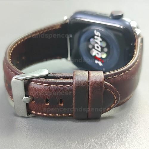 FOR APPLE WATCH STRAP PREMIUM LEATHER iWATCH SERIES 7 6 SE 5 4 3 38 40 42 44 45 - Picture 11 of 22