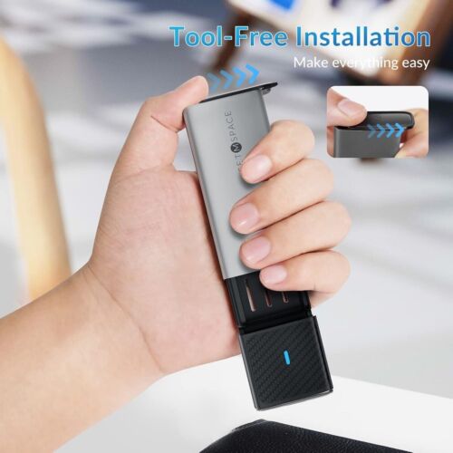 M.2 Enclosure 10Gbps [NVMe &SATA], SETMSPACE Tool-Free NVMe Enclosure USB C/USB  - Picture 2 of 4