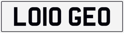 GEO   GEOS GEORGE GEORGIA GO NUMBER THEME PRIVATE REGISTRATION PLATE LO10 GEO