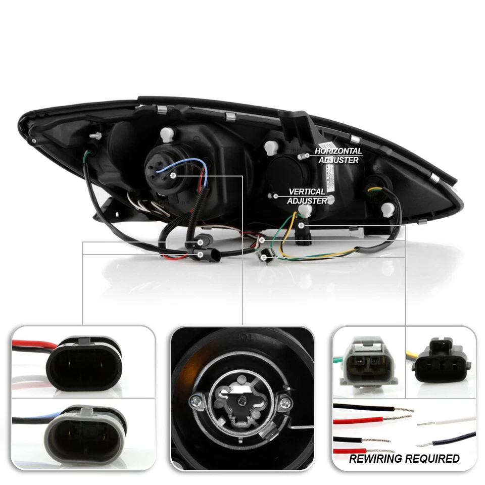 For Smoked 2002-2006 Toyota Camry LED Halo Projector Headlights 02 03 04 05 06 - Image 4 of 4