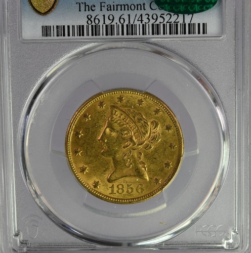 1856 PCGS graded MS61 CAC $10 Gold TEN DOLLAR Liberty !! Free shipping! - Picture 3 of 6