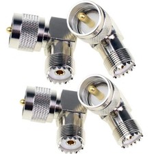 Pl259 Male To Pl259 Female Right Angle So239 Uhf 4pack L Shape 90 Degree Rf Coax