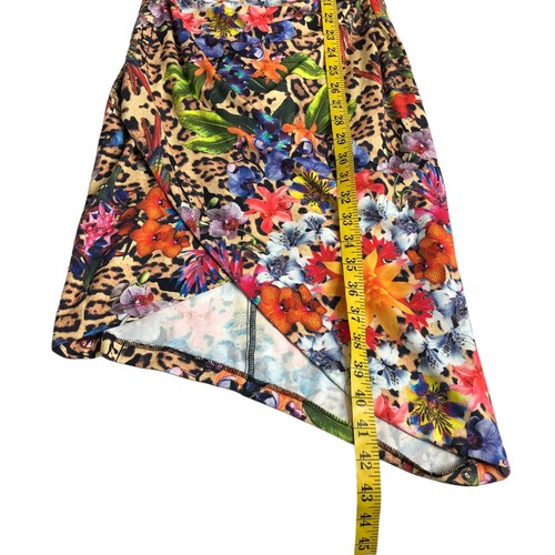 Nicole Miller Collection Dress Womens P Tropical Floral Animal AOP Faux Wrap - Picture 17 of 19