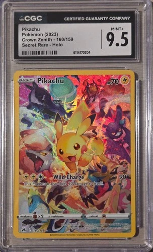 Pikachu 2023 Crown Zenith 160/159 Secret Rare Holo CGC 9.5