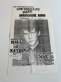 Government Issue Marginal Man Flyer Original Punk Rare DC SOA 1984 Grey Matter
