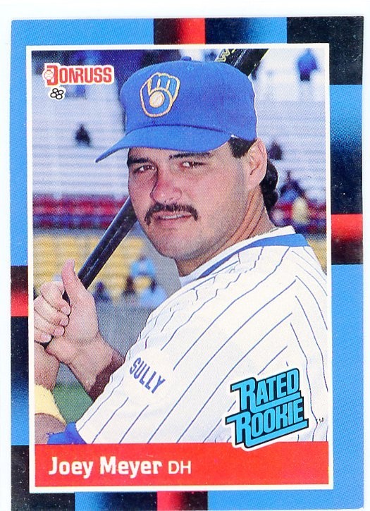 1988 Donruss - Rated Rookie Joey Meyer #36 Last Line Begins with Games
