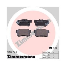 Zimmermann 21719.150.1 Bremsbelagsatz Scheibenbremse Hinterachse für Honda MG