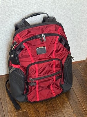 TUMI Alpha Bravo Navigation Backpack Black Red Used 41x31x14-20cm