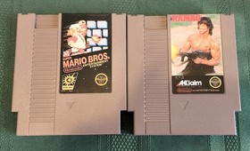 Vintage Super Mario Bros & Rambo Video Games  (Nintendo NES)