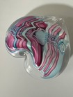 Schmidt Rhea VINTAGE Pink & Blue LARGE Art Glass Heart Paperweight SIGNED Mint! — photo 4