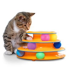 Interactive Cat Ball Toy Activity Tower Track Toy FUN for Cats with Moving Balls
