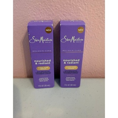 x2- SheaMoisture Melanin Care Nourished & Radiant Even Tone Serum 1oz Niacinamid