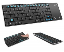 Rii Newest Version K12 Mini Wireless Keyboard with Touchpad Mouse, Stainle...