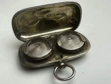 1911 Chester Hallmarked Sterling Silver Double Sovereign Holder Ship Worldwide