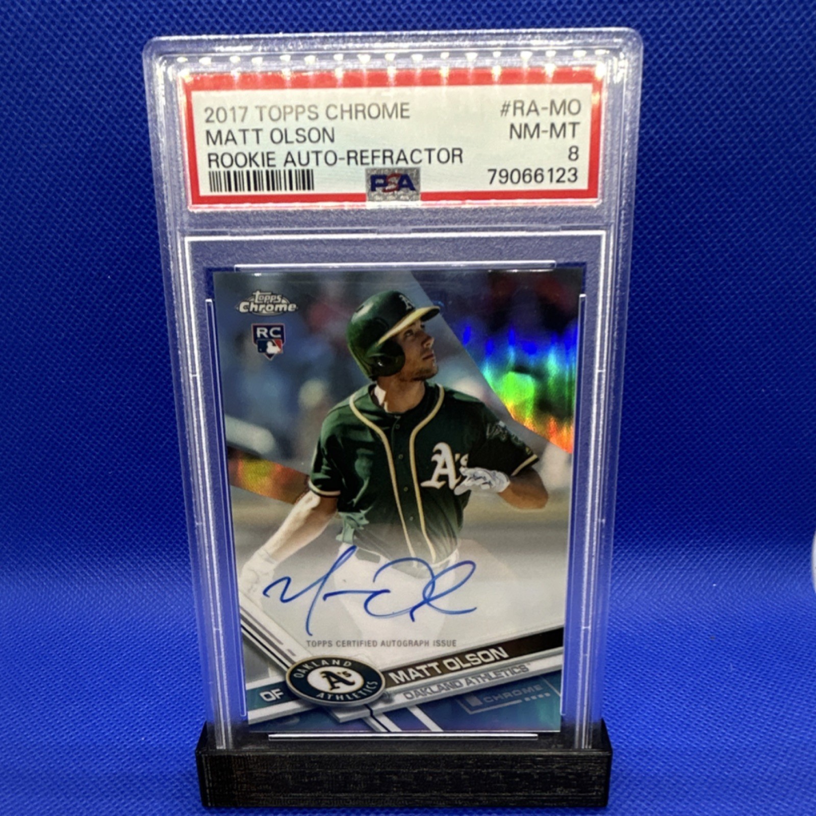 2017 Topps Chrome Rookie Autographs Matt Olson Refractor Auto #RA-MO 494/499