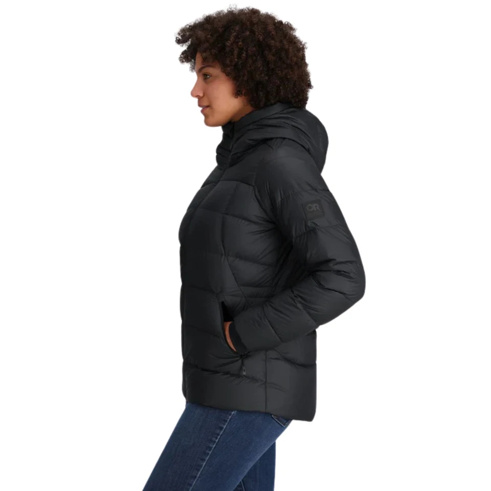Outdoor Research Coldfront Down Sudadera con Capucha Mujer Chaqueta de Invierno, Negro Sólido, Mediu Foto 3 de 4