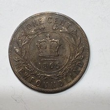 1865 Newfoundland Large Cent Canada