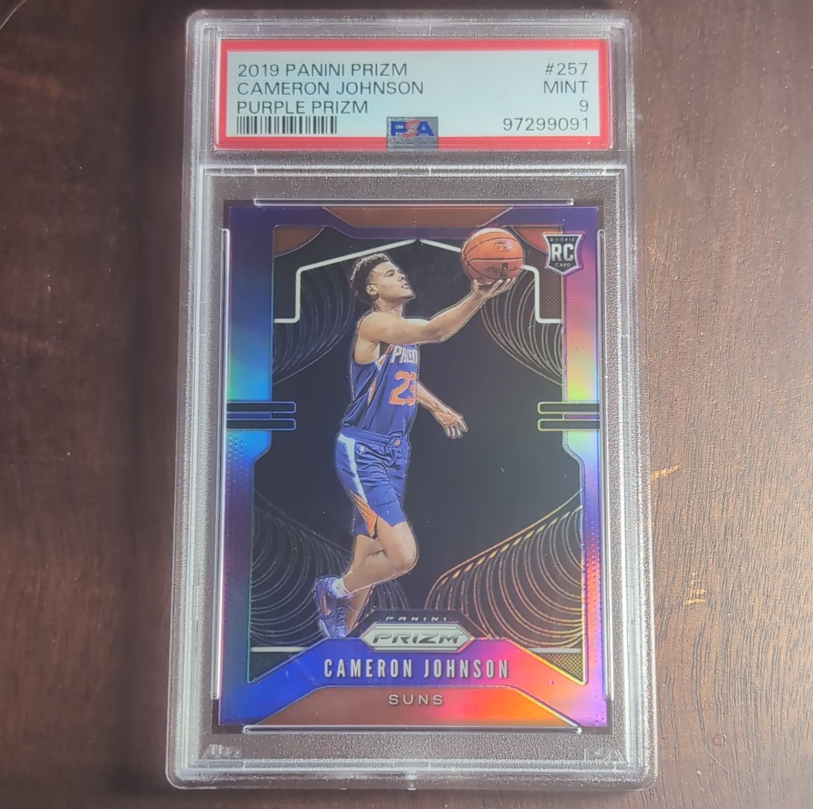 2019 Panini Prizm Purple Prizm Rookie Cameron Johnson #257 PSA 9 /75 Suns