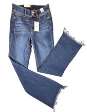 Judy Blue Jeans Women 7/28 Boot Cut High Rise Frayed Hem Stretch 28x31 Boho New