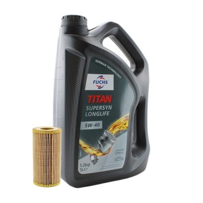 5L Fuchs TITAN SUPERSYN LL 5W-40 Mann Engine Oil Change Kit for A3 TT Eos Jetta