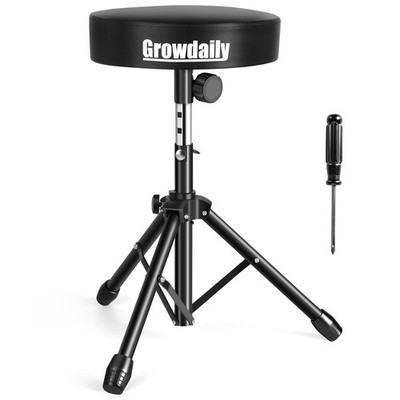GrowDaily Drum Throne,Adjustable Stool Universal Throne Black 