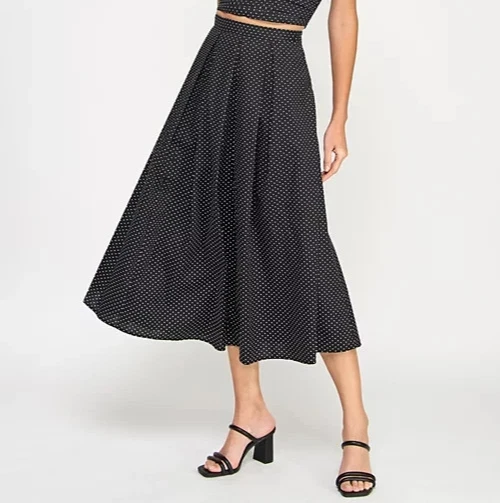 Юбка хлопковая KATIA RAE Juniors в горошек - черная/слоновая кость - XS новая без ценников - Изображение 2 из 4