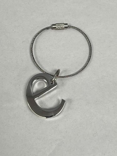 Letter E Silver Keychain Charm