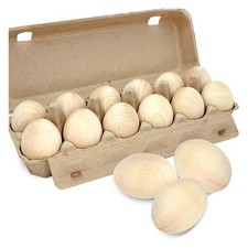 12 Pcs Wooden Eggs Painted Fake Easter Eggs Unpainted Fake Wooden Eggs for6709