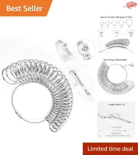 Precision Ring Sizer Kit: 27 Stainless Steel Tools with Magnifying Glass Feature