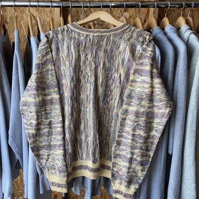 Coogi Style Eiffel Knit Wear Sweater Mens med Multicolor Chunky 3D Knit Pullover