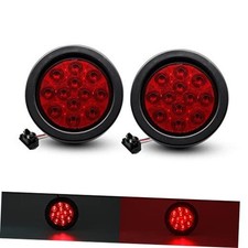 2pcs 4 Inch 12 Super Bright LED Stop Tail Turn Brake Light Assembly Rubber Red