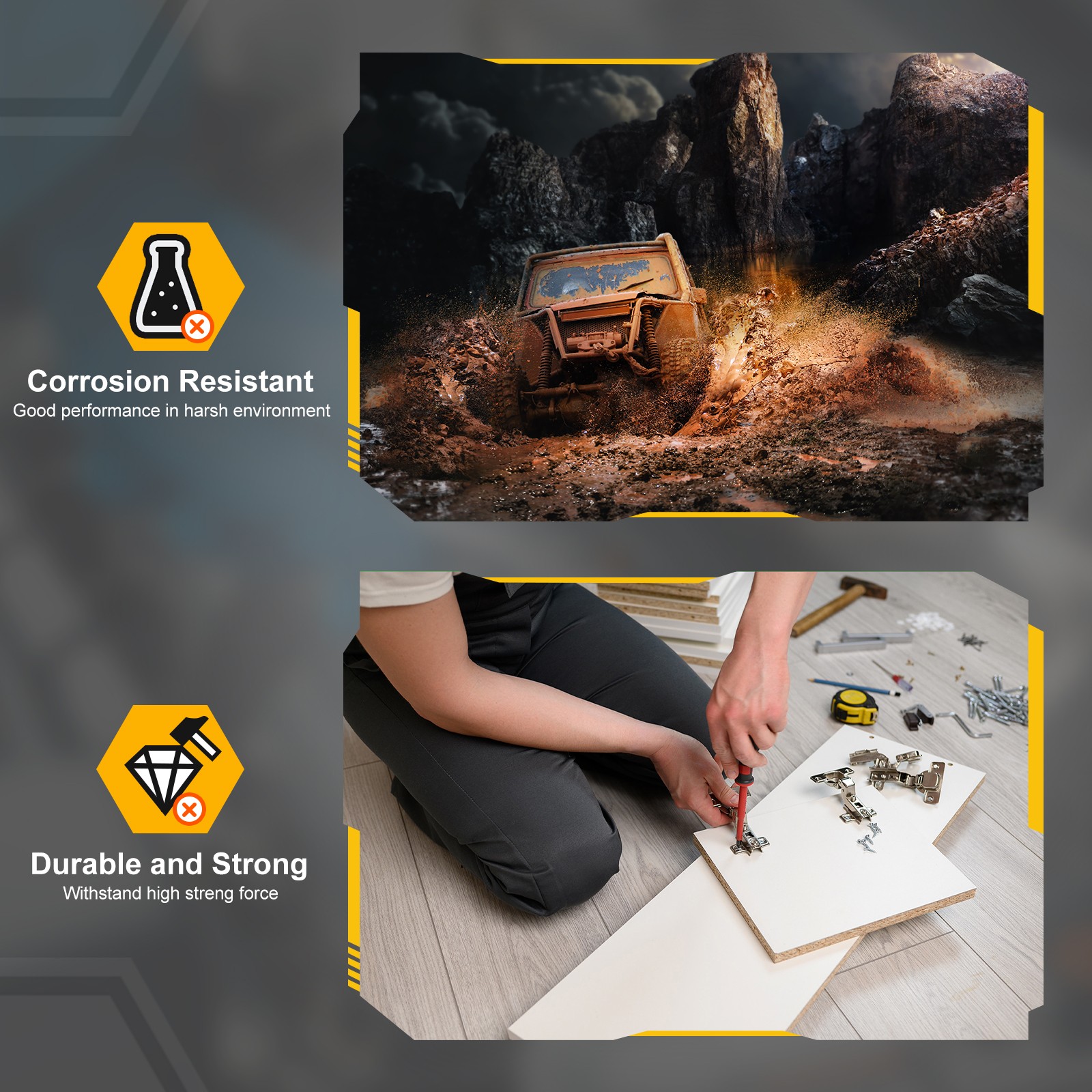 M5-0.8x20 Flat Head Machine Screws -100pcs -Carbon Steel - Blue White