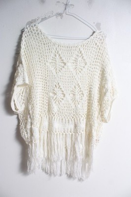 Primark Damen Häkelspitze Top Creme - Größe Small S (K95)