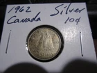 Canada 1962 -  10 Cent Dime Canadian Coin - 80% Silver - ASW 0.06 Oz