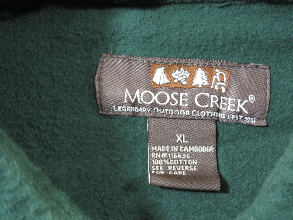 Vtg Moose Creek Shirt Mens XL Green Chamois Cloth Flannel Button Down - Image 4 of 4
