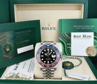 ROLEX 40mm SS GMT Master II Blue Red Pepsi BOX CARD TAGS 126710 BLRO SANT BLANC