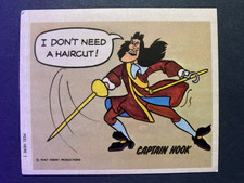 1970's Wonder Bread Walt Disney Sticker Card Peter Pan Captain Hook a
