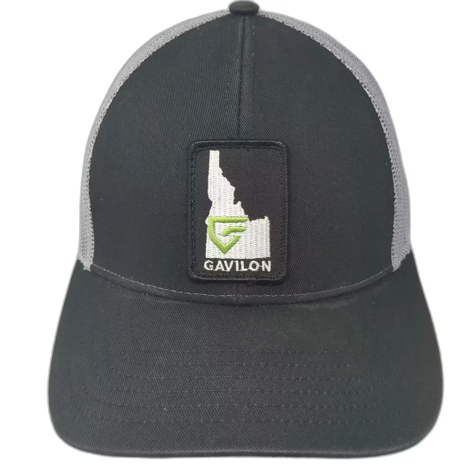 Outdoor Cap Trucker Hat Black Gray OS Snapback Gavilon Idaho Mesh Back Patch Hat