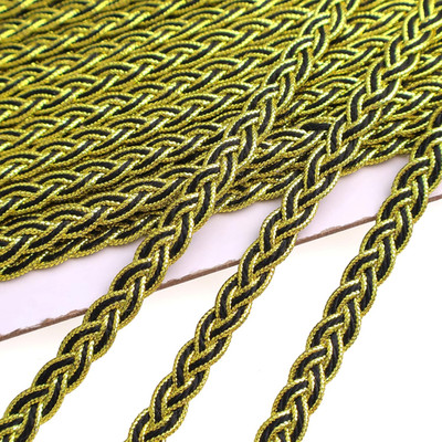 Gold Trim Metallic Floral Gimp Braid Trim Lace 0.3'' Wide X 12 Yards Centipede Ed