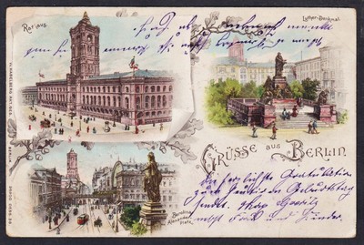 Berlin Berolina Alexanderplatz postcard Postkarte Ansichtskarte AK Litho 1902