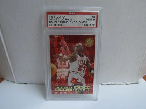 PSA 9 1995-96 Fleer Ultra #3 Michael Jordan Double Trouble Gold Medallion Bulls
