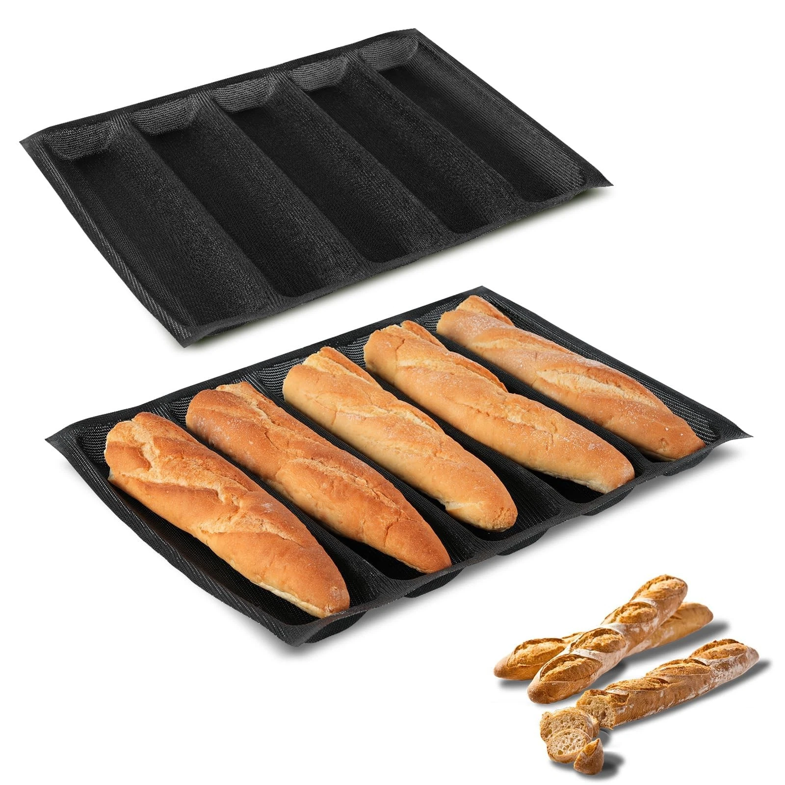 Silicone Perforated Baking Forms 13.4x18.5 Inch French Baguette Bread Pan
