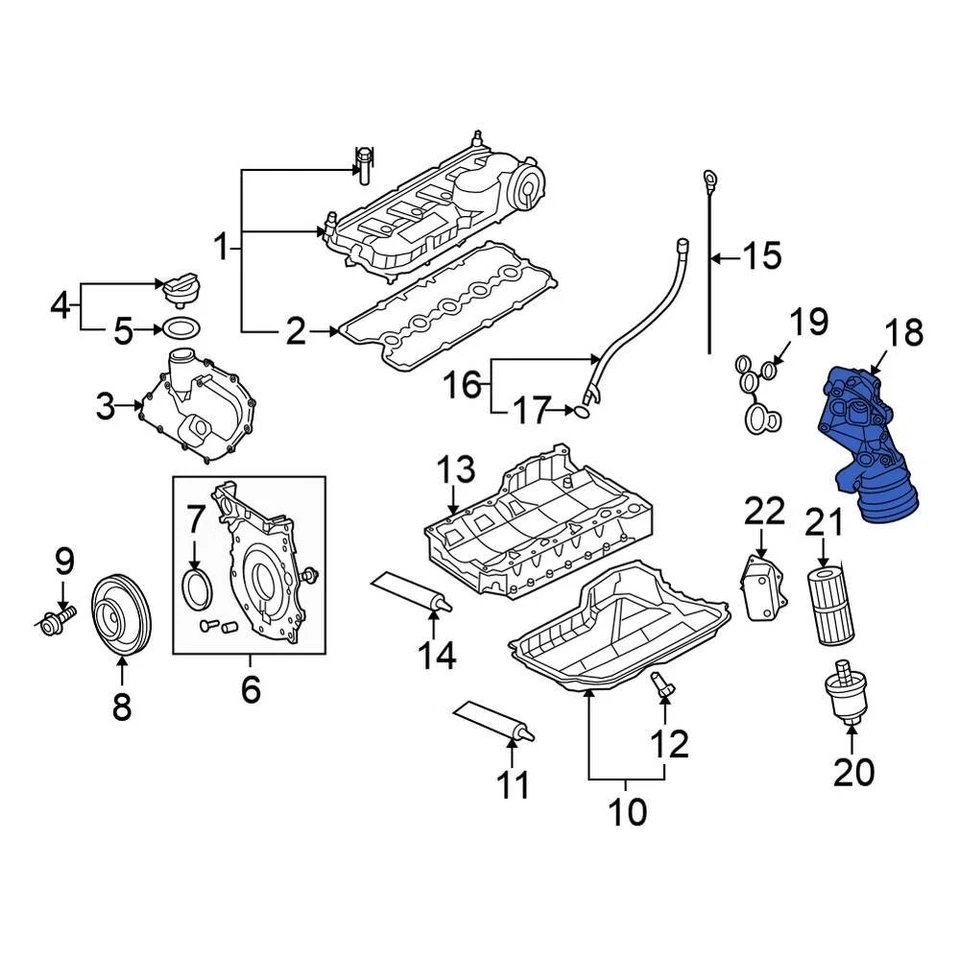 For Volkswagen Jetta 2010-2014 Volkswagen 07K115397D Engine Oil Filter Adapter Foto 4 de 4