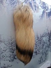 Real Polar Fox bushy Tail for costumes Fur keychain Motorbike Gift