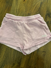 Zara Girls Pink French Terry Cotton Sweat Shorts 6Y Pull-On Elastic Pockets