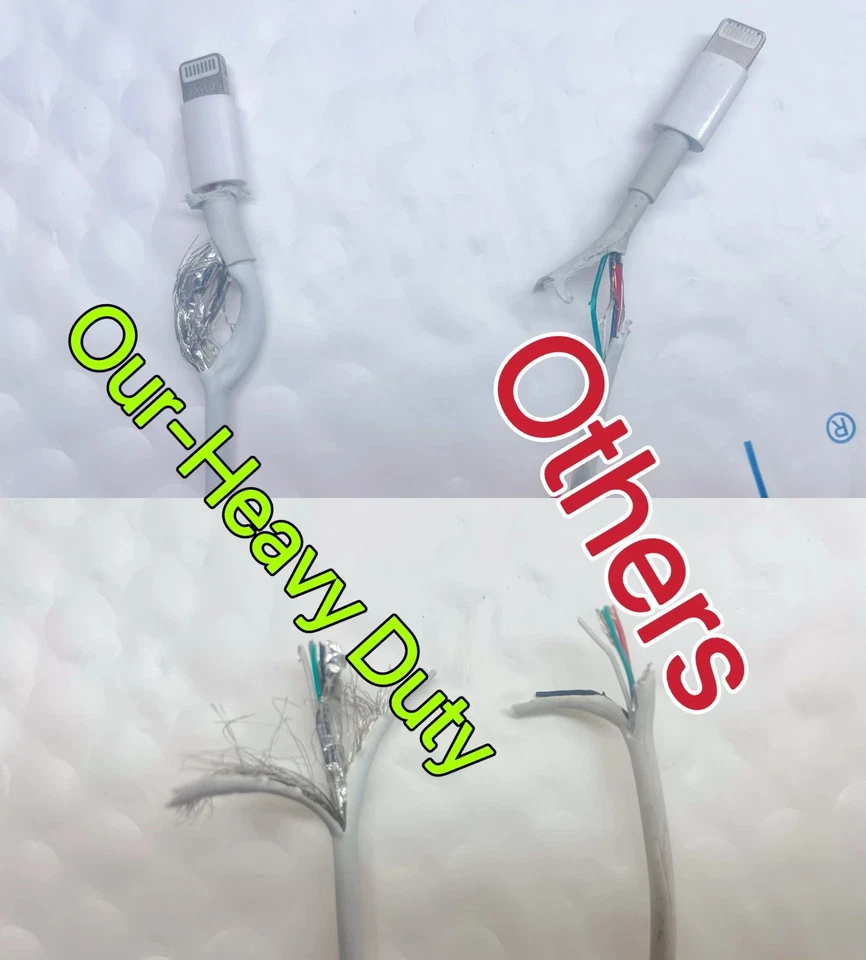 200-PCS Heavy Duty Charging Cable Charger Cord For iPhone 8-Pin to USB-A Bulk - Image 2 of 4